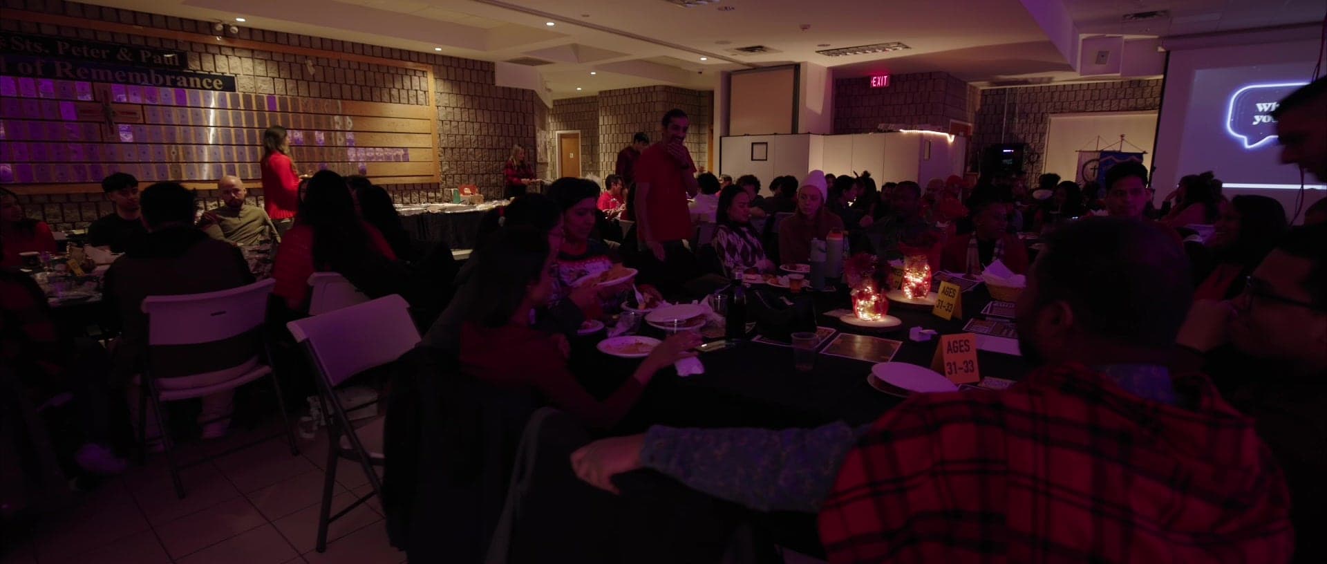 The hall on the last night, every table taken